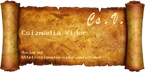 Csizmadia Vidor névjegykártya